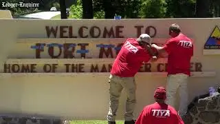 Watch as iconic stone gate at Ft. Benning gets name change