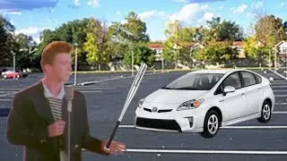 Rick Astley hurts a car