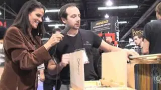 Paolo De Gregorio Gives Kelly Z a DG Cajones Demo at NAMM 2012