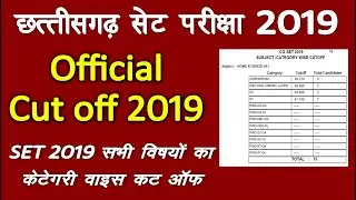 Chhattisgarh SET Exam 2019 Official cut off | All Subject Official cut off Mark 2019