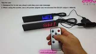 Car LED panel with remote control 23 x 5 x 1 cm, 12V (www.cool-mania.com)