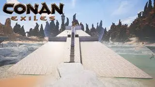 Conan Exiles - Building a White Pyramid (Speed Build)