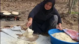 Odun ateşinde mis gibi bazlama yapımı👩‍🍳🍞