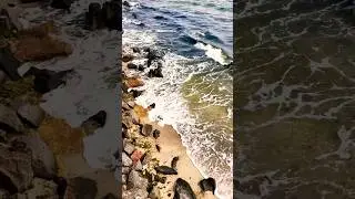 Relaxing surf. Waves crashing on rocks #searelaxation #seasounds #nature