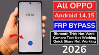 OPPO FRP Remove 2026 Free Method All Devices