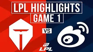 TES vs WBG Highlights Game 1 | LPL 2024 Summer Playoffs | Top Esports vs Weibo Gaming