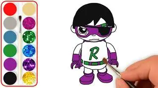 Learn Colors, Coloring Tag with Ryan Dark Titan, Coloring page