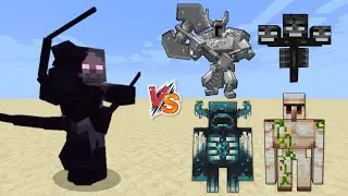 Wither Symbiont vs Minecraft bosses - Wither, Iron Golem, Warden, ferrous Wroughtnaut