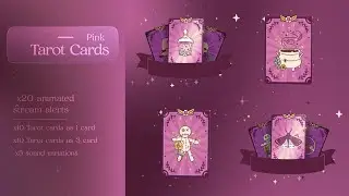 Tarot Cards Pink Twitch Animated Stream Alerts