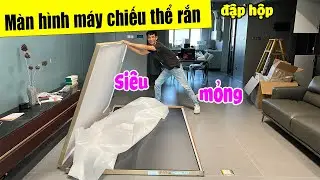 Đập hộp màn hình máy chiếu thể rắn Fscreen S3 Pro: hãy quên tivi siêu mỏng đi