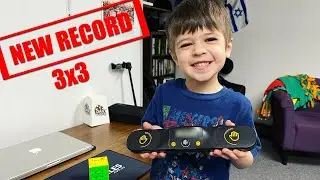 MY SON'S REACTION TO BEATING HIS 3x3 RUBIK'S CUBE RECORD IS PRICELESS!