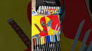 Deadpool VS Wolverine 💥 using Toshare Markers 🎨 #art #comic #foryou #viralvideo #foryourpage #shorts