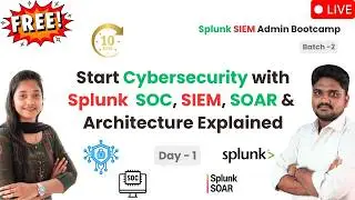 Day 1 | Batch 2 | Start Cybersecurity with Splunk 🔥 | SOC, SIEM, SOAR & Architecture Explained