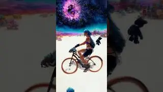 Trippy Burning Man bike ride  
