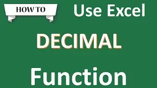 How to use Decimal Function in Excel in Urdu | Excel Functions