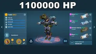 War Robots Gameplay 76 - Teth 1100000 HP - 14 kill - Cryo - Rime - Glacier (Unstable Conduit)