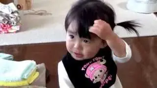 【赤ちゃん☆こなつ】　おもしろ動画　初梅干しを食す☆　 A baby ate a sour thing for the first time