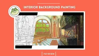 SUMMER HOUSE - INTERIOR BACKGROUND PAINTING