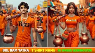 Bol bam ai photo editing | Bol bam t shirt name ai photo editing | Kavad yatra ai photo editing