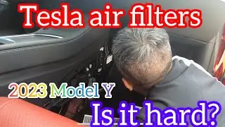 How to replace Cabin air filter with DEDC for 2023 Tesla Model Y 3 in minutes for DIY as easy as ABC