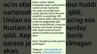 300 ta layk yig'ilsa, ishlanish yo'lini ko'rsataman!