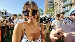 what happened here? NEW TO VR WELL CHECK THIS cute BIG SUNGLASSES VRGIRL pool party in VR 180 3D