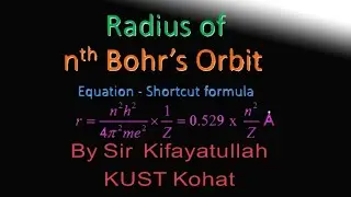 calculation of BOHR'S radius