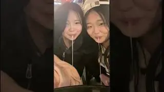 LUCKY FLOOR! - Korean girl smoking spitting with friends 36
