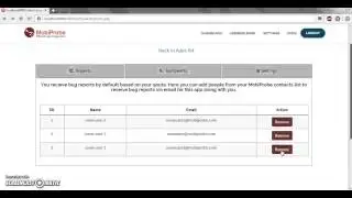 Add and remove people to recieve crash reports for your App