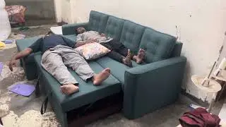 L shape sofa cum bed with hydraulic storage || Best sofa manufacturer || Kolkata
