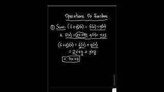 Operations On Functions || Sum || General Mathematics