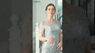 HEBEOS-A-Line/Princess Tulle Ruched Bateau Short Sleeves Ankle-Length Mother of the Bride Dresses
