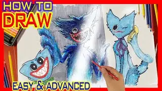 How to Draw Huggy Wuggy -  Step by Step In Smilling Critters - Poppy Playtime 3