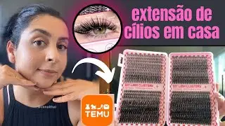 COMO FAZER EXTENSÃO DE CÍLIOS SOZINHA EM CASA COM KIT DA TEMU / DURA MUITO!!!