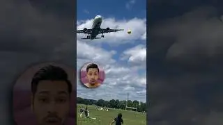 Kid kicks ball toward a landing plane 😨 #aviation #shorts