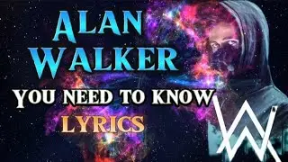 Alan Walker- You need to know lyrics