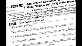 1023-EZ Tax-Exempt Status Application for Non-profit Organizations: Filed Online