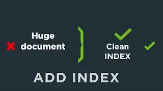 Why and How to Create an Index in MS Word.