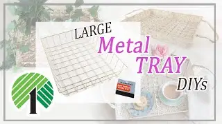 LARGE METAL TRAY BASKET DIY / DOLLAR TREE DIY