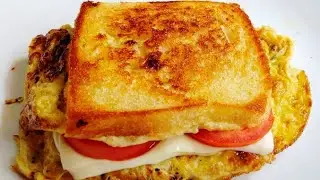 cheese bread omelette #cooking lovers#