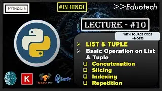 Python Tutorial | list and tuple data type in python in Hindi |  Eduotech | #11