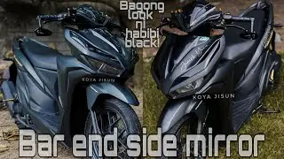 BAR END SIDE MIRROR HONDA CLICK | BAGONG LOOKS NI HABIBI BLACK