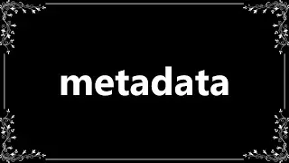 Metadata - Definition and How To Pronounce