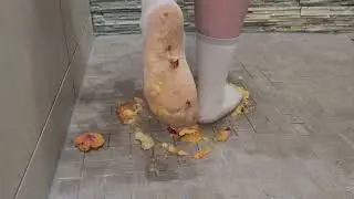 Fruits crushing with socks