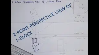 Perspective Drawing I Two Point Perspective View of L-Shape Block (Language: Gujarati)