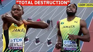 🔥😱TOTAL DESTRUCTION! Oblique Seville & Kishane Thompson 100m Masterclass Stuns The Crowd