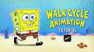 Procreate Animation｜Spongebob Walking｜Tutorial for Beginners