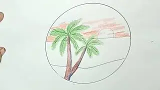 How To Draw a Circle Scenery | Nature Scenery | Drawing | Circle Scenery