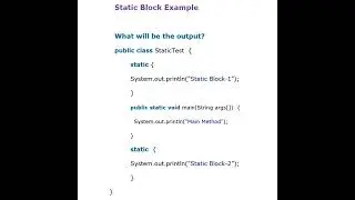 Static Block Interview Question ‎@Java SIP 