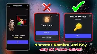 Key 3! How to Solve Mini Game PUZZLE in Hamster Kombat 22 July (100% SOLVED!)